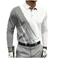 thumbnail image 2 of Stamzod Mens Workout Shirts Fashion Strip Printed Turndown Oversized Shirt Men Casual Gym Long Sleeve Shirts Gray C M, 2 of 4
