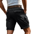 thumbnail image 5 of Nestiefly Men Cargo Shorts Casual Knee Length Lightweight Shorts Stretch Outdoor Hiking Travel Work Short Pants with Multi-Pockets Black S, 5 of 7