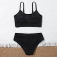 thumbnail image 3 of URMAGIC URMAGIC 7-14T Child Girls 2 Piece Bikini Set V Neck Solid Color Bathing Suit, 3 of 5