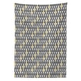 thumbnail image 2 of Feather Tablecloth, Hand Drawn Repeating Pattern Ornate Feathers Style, Rectangle Satin Table Cover Accent for Dining Room and Kitchen, 60" X 90", Black White Mustard, by Ambesonne, 2 of 2