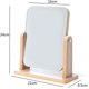 thumbnail image 2 of Espejo de maquillaje de sobremesa giratorio de 360 grados YUANXCMXG Espejo rectangular grande independiente de madera transparente, 2 of 5