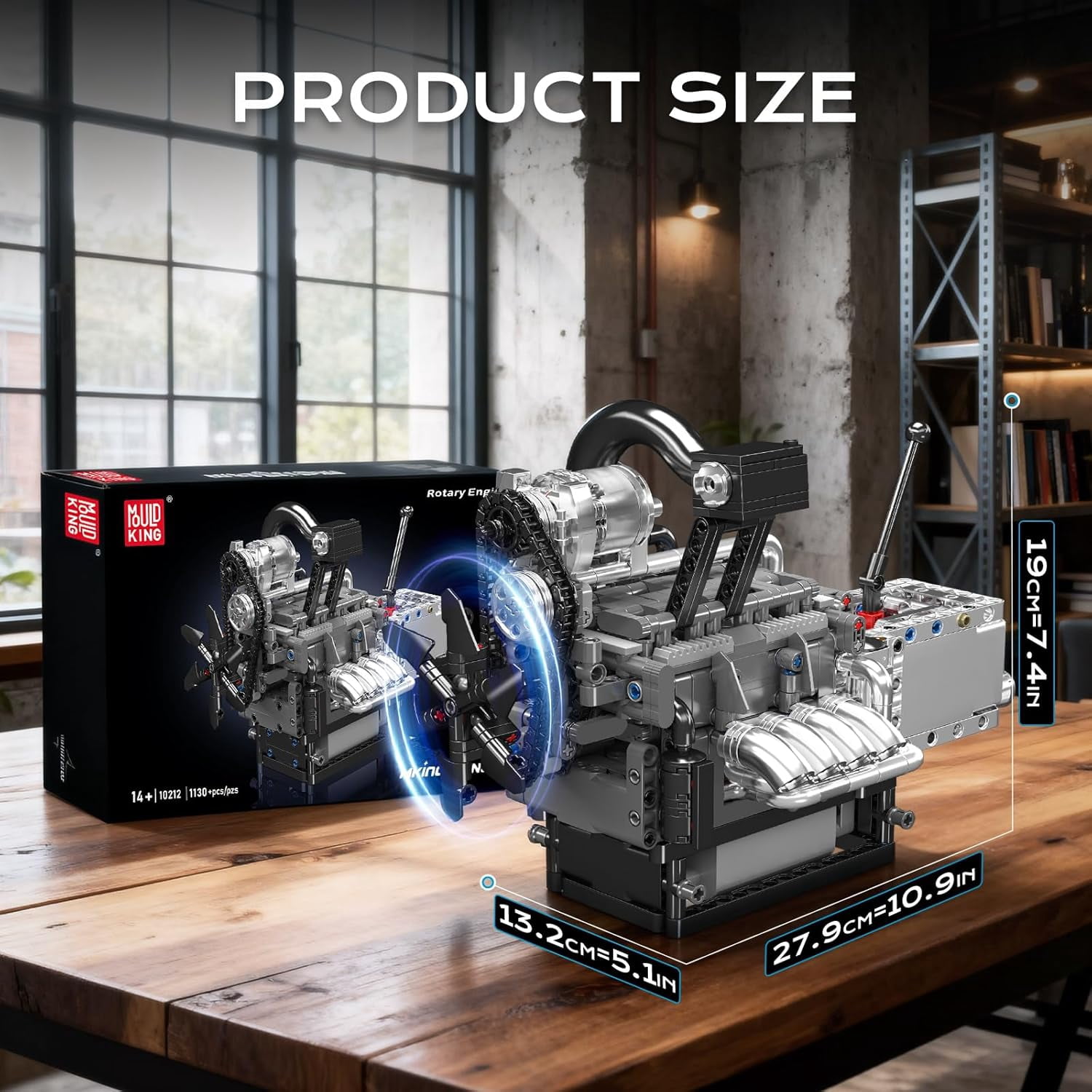 Rotary Engine Model Kit that Works, Car Engine Building Kit with Motor, STEM Mechanic Engineering Construction for Teens, Collection Model (1130 PCS)
