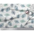 thumbnail image 3 of Soimoi White Cotton Poplin Fabric Artistic Feather Fabric Prints By Yard 56 Inch Wide, 3 of 3