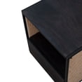 thumbnail image 5 of 21 Inch Hcrafted Wood Side Table Nightst Woven Jute Side Panels Brown Black, 5 of 6