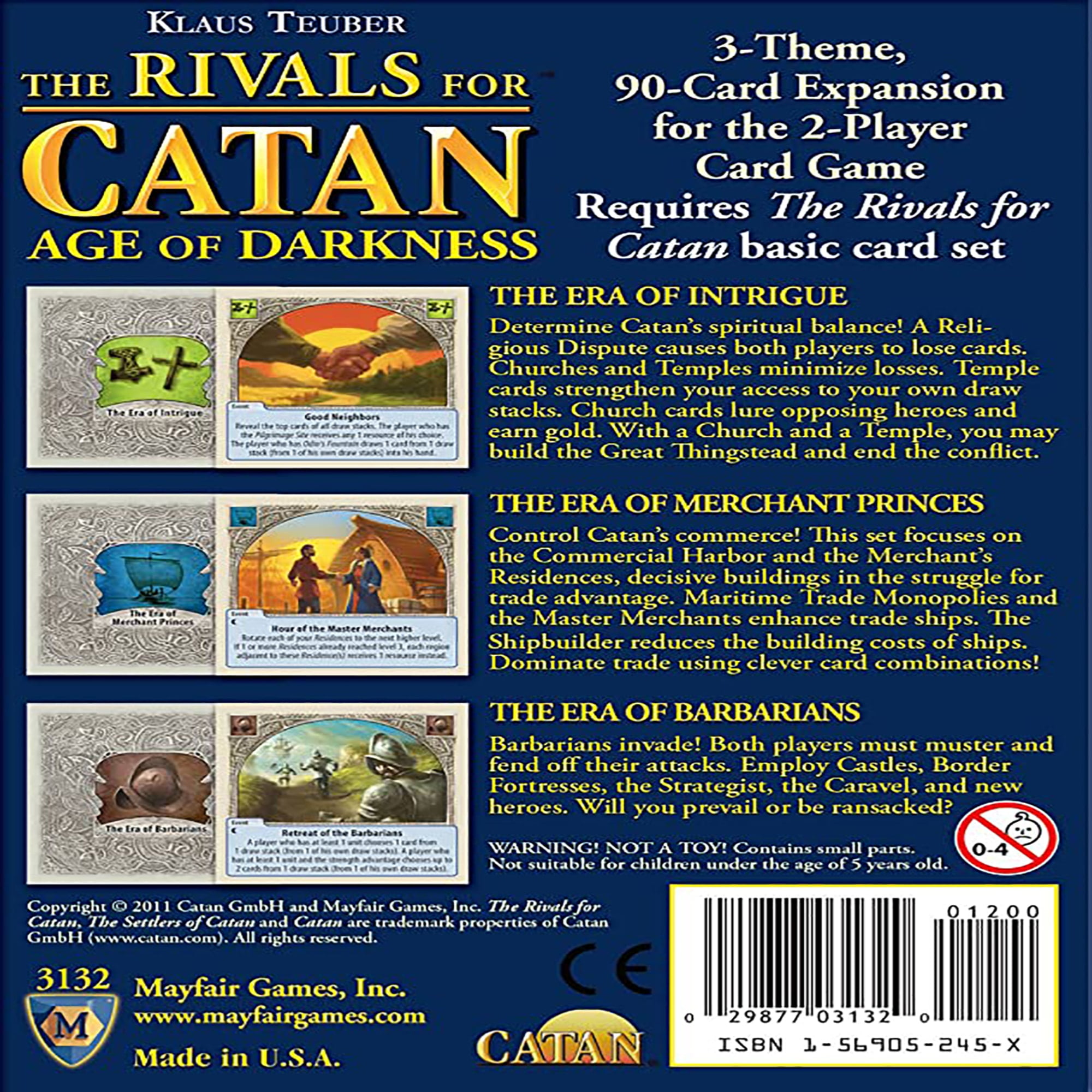 Catan Studio Rivals for Catan Deluxe - 2 Player Card Game Set, 198 Piece