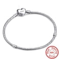 thumbnail image 1 of Pulsera fina de plata de ley 100% 925 para mujer, brazalete con cierre de corazón, cadena de serpiente, compatible con pulsera de cuentas, joyería, gran oferta, 1 of 4