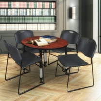 Regency Kee 42" Round Height Adjust Table,Cherry TB42RNDCHAPBK44BK