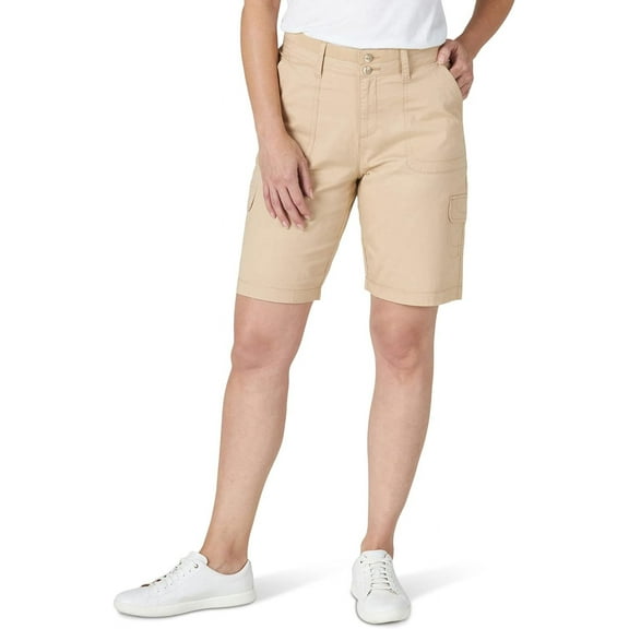 Lee Women's Relaxed Fit Avey Knit Waist Cargo Bermuda Short Café 12