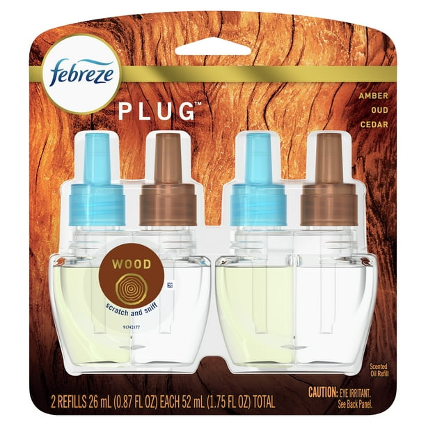 Febreze Origins Fade Defy PLUG Air Freshener & Odor Eliminator, Wood