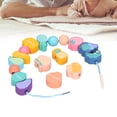 thumbnail image 2 of Peahefy Educational String Beads Toy,Threading Beads Toy,Wooden String Threading Beads Children Toddlers Preschool Educational Early Learning Toy, 2 of 8