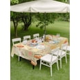 thumbnail image 3 of Spring Easter Outdoor Tablecloth - 60x120 Inch Rectangle Dining Table Cover, Bunny Carrots Eggs Floral Botanical Yellow Waterproof Outdoor Table Cloth with Umbrella Hole & Zipper for Picnic/Patio, 3 of 7