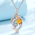 thumbnail image 5 of Taioiat Double Birthstone Necklaces for Women 18K Gold Plated Birthstone Rose Flower Jewelry Anniversary Valentines Day Mother's Day Birthday Gifts for Her Wife Girlfriend Mom, 5 of 6