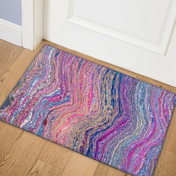 Karina Multi-color Contemporary Artistic Color Splash 1'8" x 2'6" Non-Skid Accent Rug