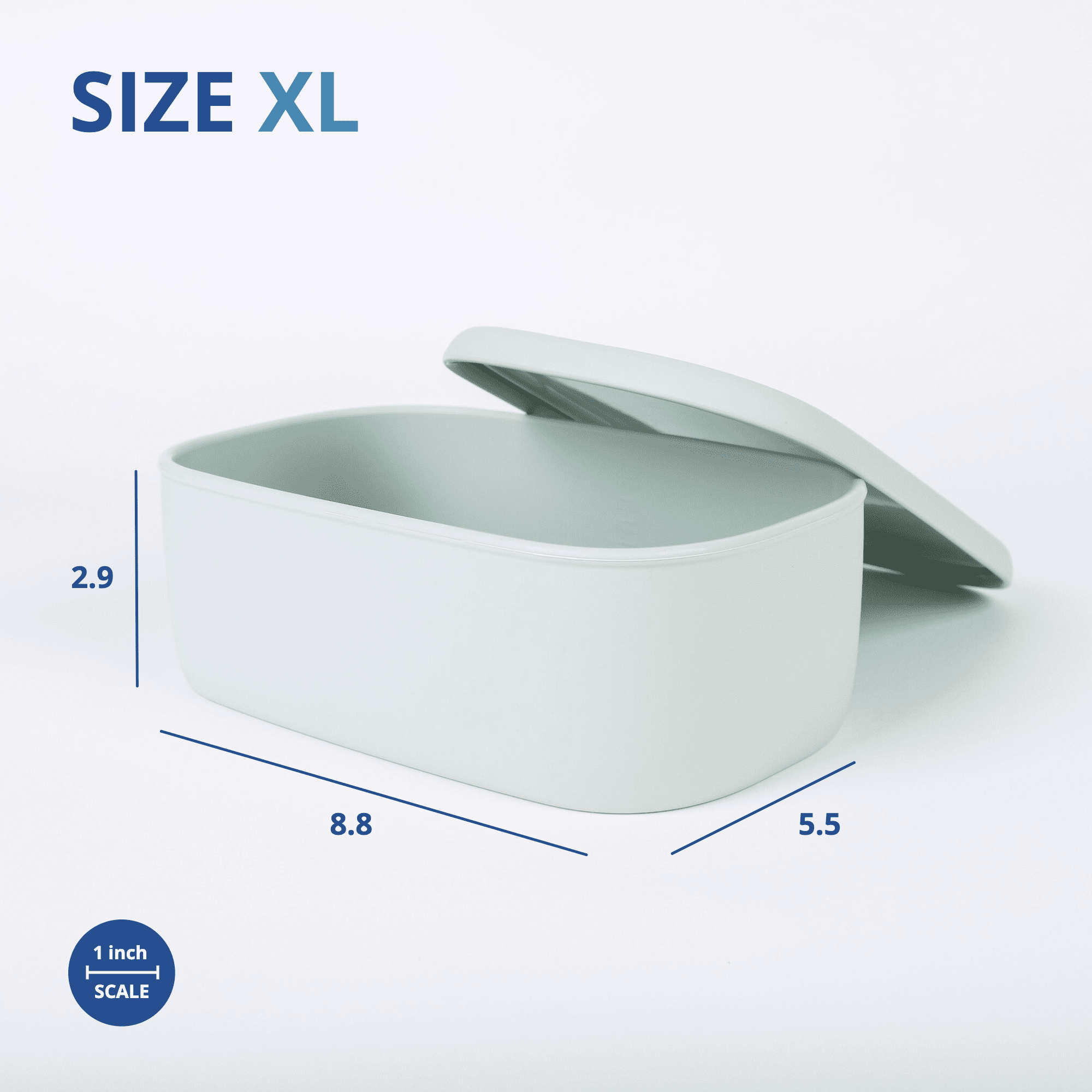 BLUE GINKGO Large Silicone Container, Airtight Food Storage | (47oz) Green