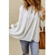 thumbnail image 4 of ABPHQTO Blusa blanca con cuello redondo y manga ondulada para mujer, 4 of 5