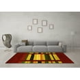 thumbnail image 3 of Ahgly Company Machine Washable Indoor Square Abstract Yellow Contemporary Area Rugs, 3' Square, 3 of 4