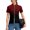 Red, variant on WTOBBY Women's Performance Cycling Short Sleeve Shirt, Ombre Gradient Athletic Top with Breathable Fabric & Reflective Safety Trim,Dark Green L