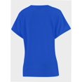 thumbnail image 3 of Women's V Neck T Shirts Casual Rolled Short Sleeve Side Split Summer Tops Loose Fit, 3 of 5