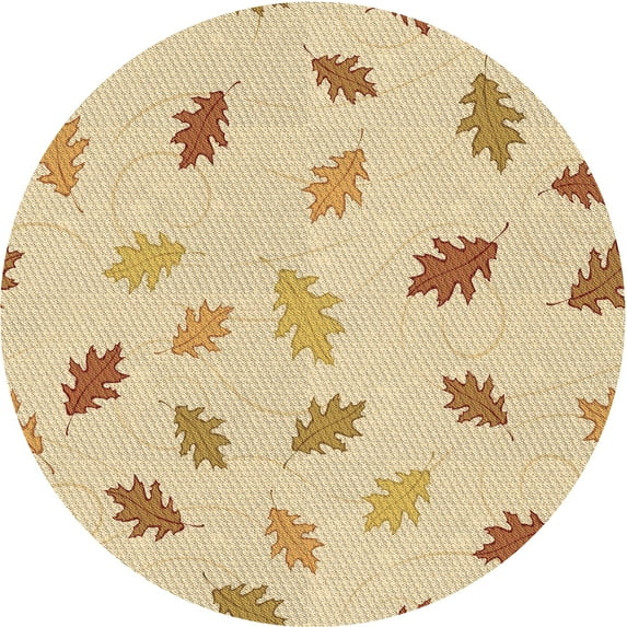 Ahgly Company Machine Washable Indoor Round Transitional Khaki Gold Area Rugs, 4' Round