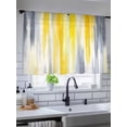 thumbnail image 3 of Sheer Curtains 54 Inches Long, Yellow Gray White Light Filtering Window Curtains for Living Room/Bedroom, Farmhouse Gradient Abstract Art Rod Pocket Voile Sheer Curtain Drapes, 52"W x 54"L, 2 Panels, 3 of 8