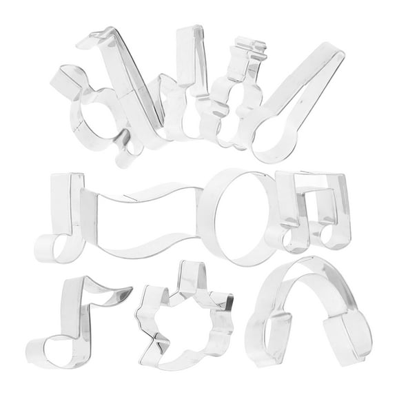 Masteelf 1 Set Music Note Baking Cutters Stainless Steel Music Shapes Cookie Mold Kids Baking Tool Diy Cake Decoration Metal Cookie Sandwich Biscuit Cutter