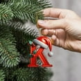 thumbnail image 4 of Honeeladyy Personalized A-Z Letter Ornaments for Christmas Tree 2024 Custom Christmas Ornament with Santa Pattern 2D Acrylic Xmas Hanging Pendent Holiday Gifts for Family Friends Coworkers, 4 of 5