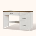 thumbnail image 6 of Conate 47" Executive Desk with File Cabinet & Drawers - Home Office Computer Desk with Charging Station, Farmhouse Workstation Table for Study, White Brown, 6 of 9