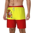 thumbnail image 5 of Mens Spanish Flag 2 in 1 Quick Dry Swim Trunks with Compression Liner Beach Shorts, 5 of 6