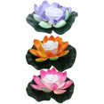 thumbnail image 1 of 6Pcs Water Floating Lotus Light Romantic Wishing Light Water Lantern Flower Shaped Pool Light Light for Pool Pond Garden Wedding Party Decoration (Yellow, Blue, Gradient Color), 1 of 8