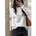 thumbnail image 4 of Women Casual Trendy Classic Pullover Sweaters Fall Outfits White XL, 4 of 8
