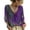 Purple, variant on Womens V Neck 3/4 Sleeve Bohemian Casual Blouses V Neck Lace Casual Loose Fit Blouses Boho Fashion Beach Vacation Clothes
