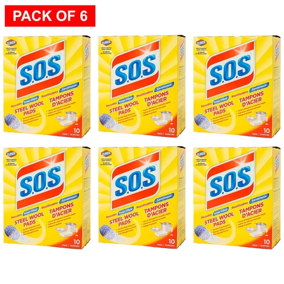 Value Bundle: SOS Pads Steel Wool - Cleaning Supplies - Kitchen, Toilet, and Sink Cleaner - 60 Pack