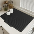 thumbnail image 5 of 2025 Silicone Dish Drying Mat for Kitchen Counter, Extra Large Dish Drying Pad, Built in Drain Kitchen Drying Mat, Heat & Water Resistant Silicone Dish Drying Mats, 5 of 7