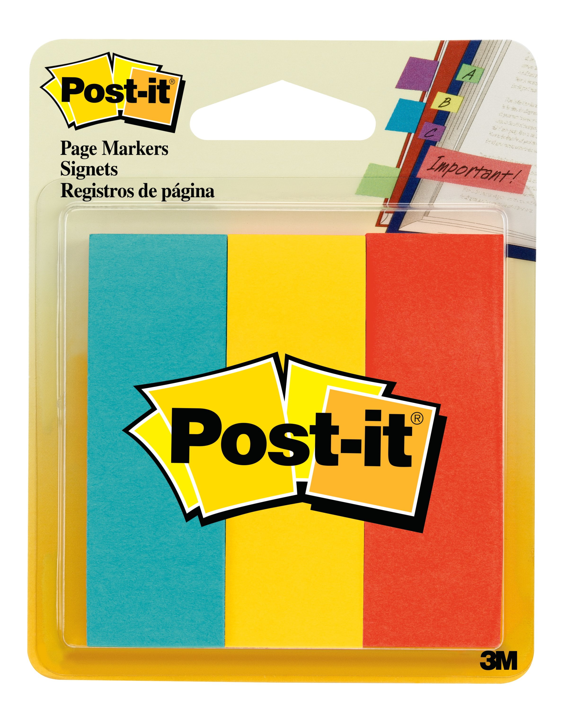 Pluche pop boeket Beschrijven Post-it Page Markers, Assorted Colors , 1 in. x 3 in., 3 Pads - Walmart.com