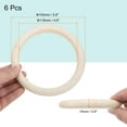 thumbnail image 2 of Uxcell Unfinished Wooden Rings Smooth Natural Woods Macrame Rings for DIY Crafts Knitting Decoration 5.9" 6 Pcs, 2 of 6