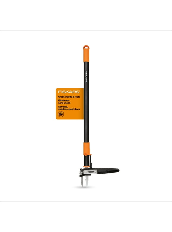Fiskars Triple-Claw Stand-Up Weeder Garden Tools, Serrated Steel Claws