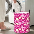 thumbnail image 5 of Sikiie Vintage Flowers Print Round Dirty Clothes Basket, Waterproof Standing Foldable Storage Basket, for Laundry Room, Bedroom, Bathroom Storage-Small, 5 of 6