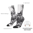 thumbnail image 4 of Fotbe Monochrome Deer Floral Pattern Long Socks for Men & Women – Breathable & Stretchy Compression Socks, Ideal for Running, Travel, and Everyday Wear Size 5-11, 4 of 6