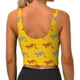 thumbnail image 3 of Haiem Leopard Print Pattern Womens Sports Bra - U Neck Padded Low Impact Yoga Bra Workout Crop Top Gym Moisture-Wicking Workout Vest -, 3 of 9