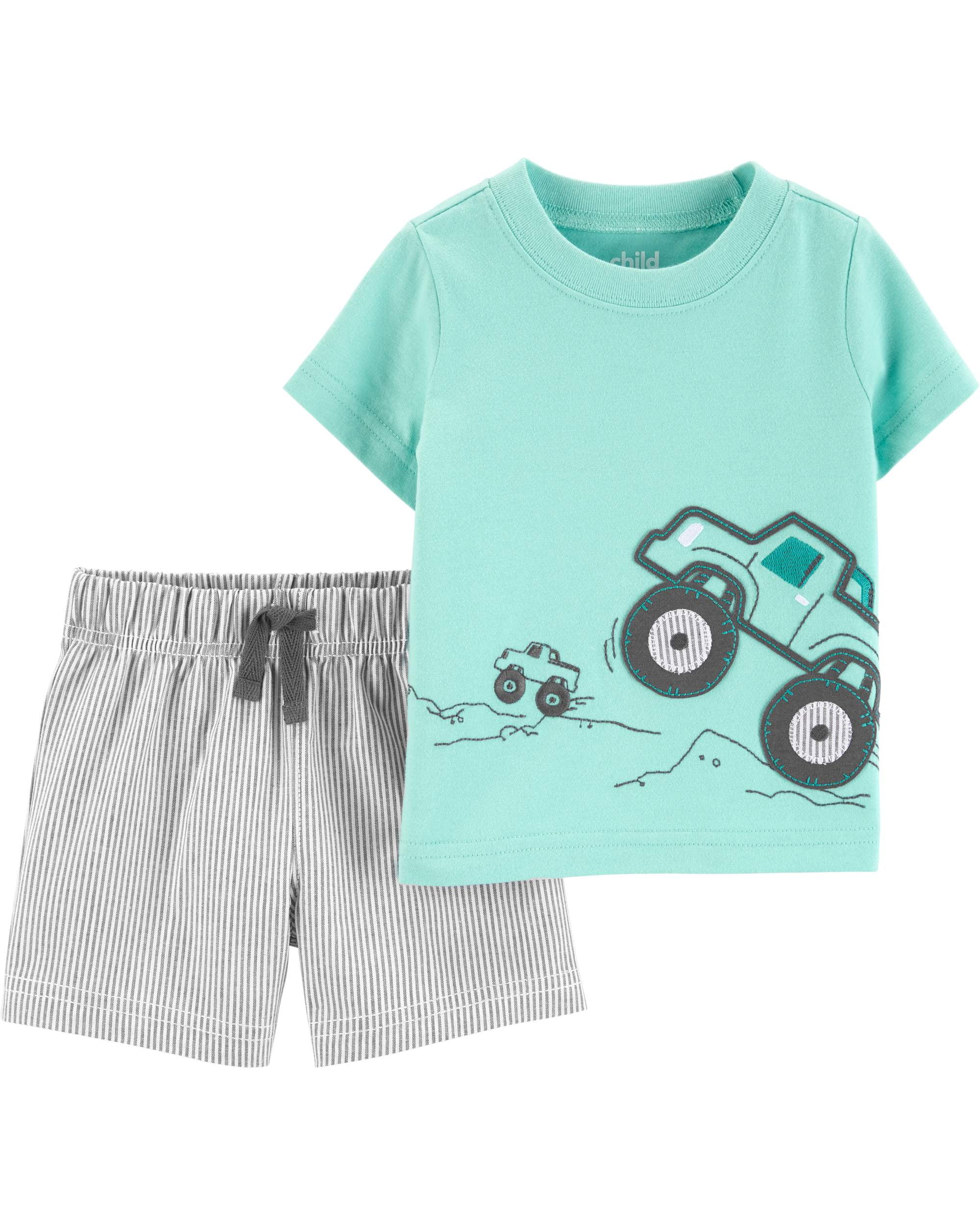 Child of Mine by Carter's Baby Boy Short sleeve t-shirt and shorts, 2 ...