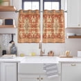 thumbnail image 2 of Orange Boho Kitchen Curtains Short 45 Inch Length, Geometric Antique Tribal Retro Ethnic Grommet Top Bedroom Living Room Curtains, Light Filtering Cafe Curtain Drapes 2 Panels Set 84''x45'', 2 of 9