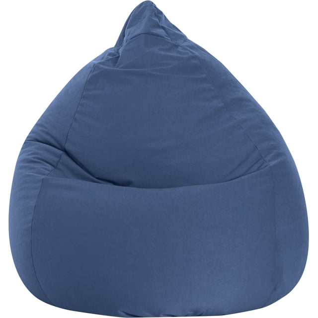 Gouchee Home Easy Navy Bean Bag Chair – Soft Polyester Microfiber Fabric with Polystyrene Bead Filling, Suitable for Adults and Teens, Lightweight & Portable Seating for Dorm or Living Room