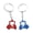 Red and blue, variant on 2PCS Realistic Golf Cart Keyring Decorative Zincs Alloy Keychain Golf Accessories For Everyday Use Sports Accessories