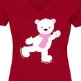 thumbnail image 4 of Inktastic Polar Bear, White Bear, Ice Skating Bear, Scarf Women's V-Neck T-Shirt, 4 of 5