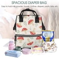 thumbnail image 5 of Balery Cartoon Flat Mushrooms Mummy Backpack - Waterproof Twill Canvas, Large Capacity Diaper Bag with Multiple Pockets and Adjustable Straps, 5 of 6