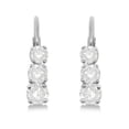 thumbnail image 2 of Three-Stone Leverback Diamond Earrings 14k White Gold (0.24ct), 2 of 2