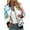 White, variant on Herrnalise Women's Bomber Jacket Casual Coat Zip Up Outerwear Windbreaker Floral Prints Overcoat With Pockets White,XXL