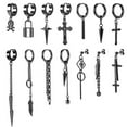 thumbnail image 2 of QQTDFG 18/20g Stainless Steel Hoop Earring Gothic Punk Cross Earring for Women Men-Silver-12pcs, 2 of 9