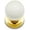 Polished Brass / White, variant on Rk International Ck-30-Ball-Sm Porcelain 1-1/4" Round Ball Classic Cabinet Knob - Black