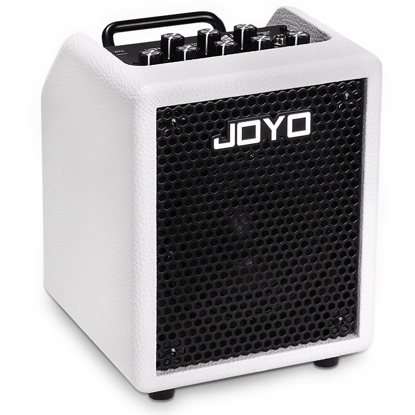 JOYO 30W Bass Combo Amplifier Portable Amp 4" Speaker with 3-Band EQ & Compressor | Bluetooth 5.1 + OTG Direct Recording | Headphone Practice for Bassist Solo Livestream Gigs (Vibe Cube BA-30, White)